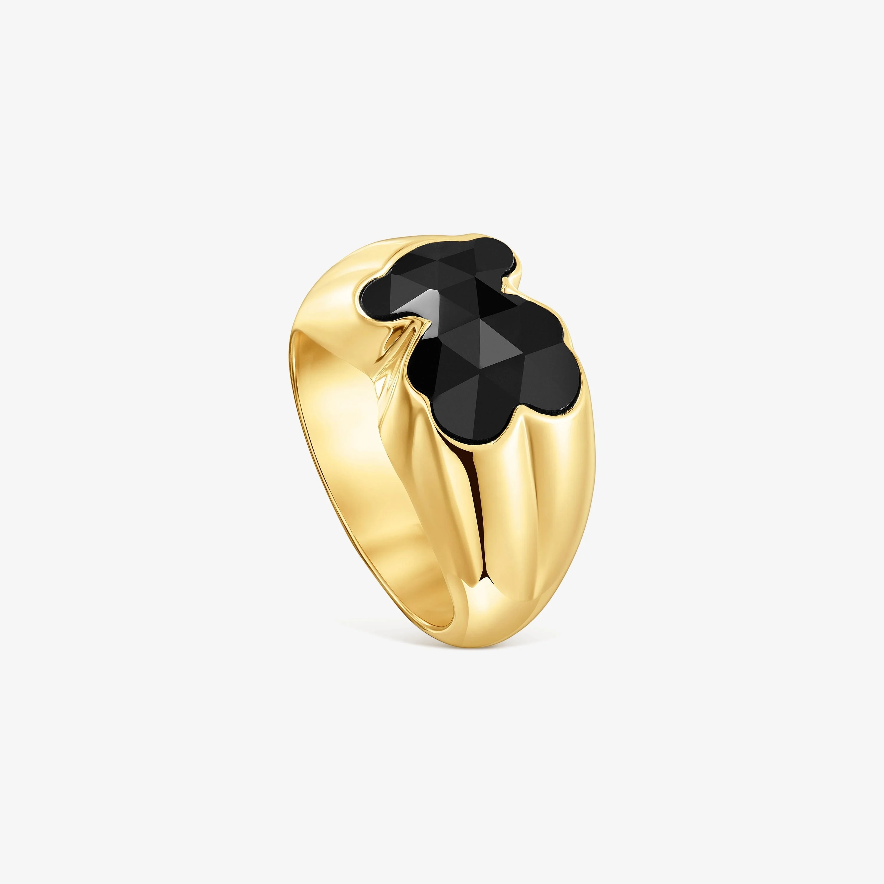 Medium 18K gold vermeil Ring with onyx bear motif TOUS Icon Color - 1