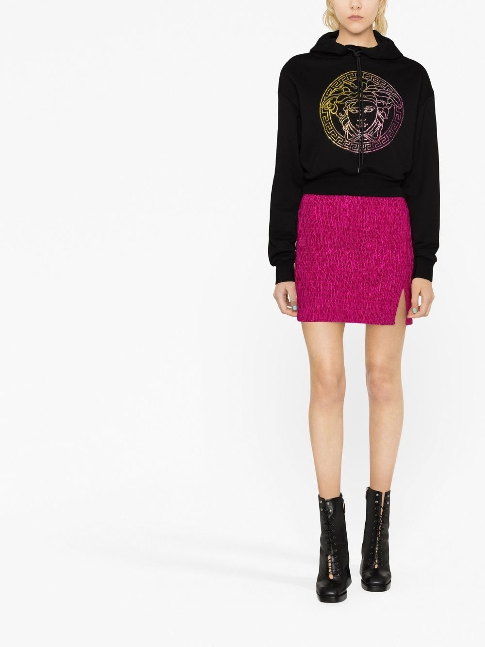 crystal-embellished Medusa hoodie - 2