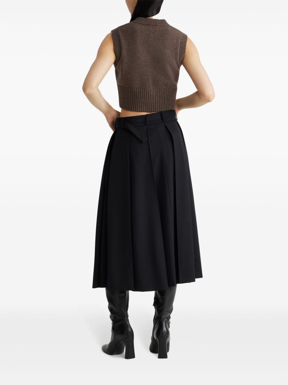cropped v-neck vest - 4