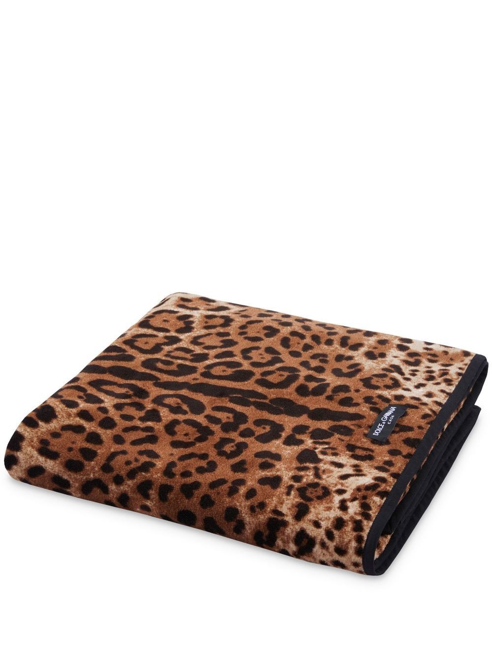 leopard-print cotton towel - 1