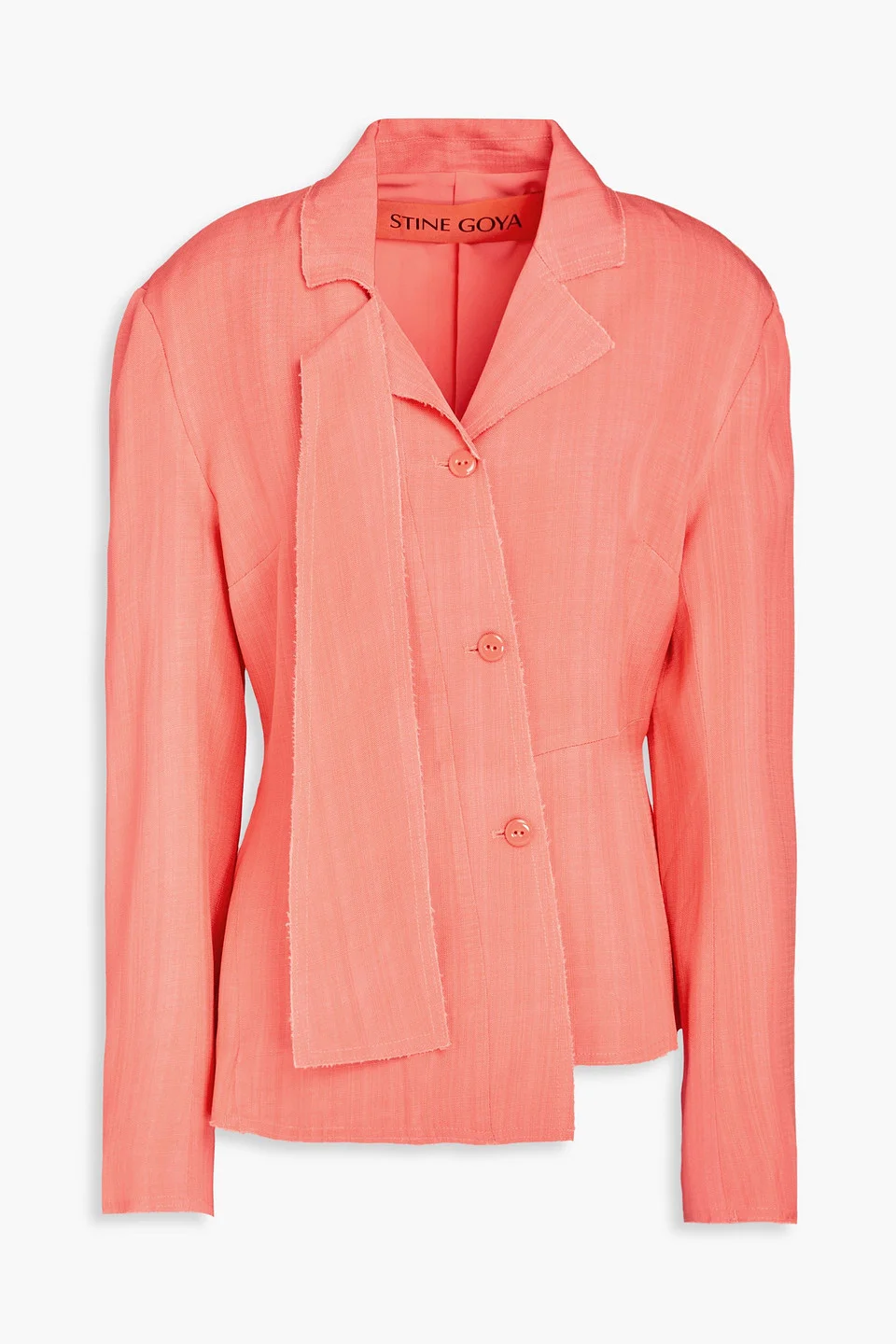 Draped slub woven blazer - 1