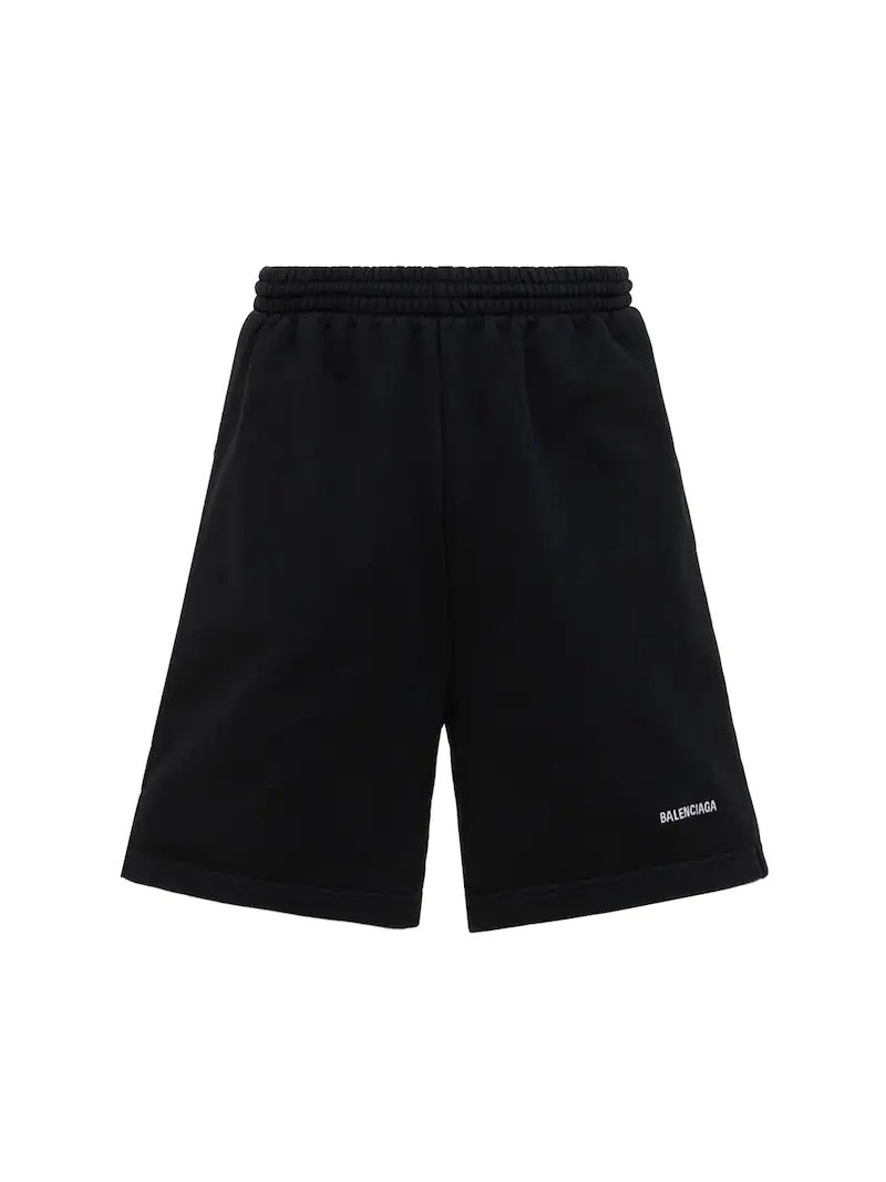 LOGO COTTON SWEAT SHORTS 1