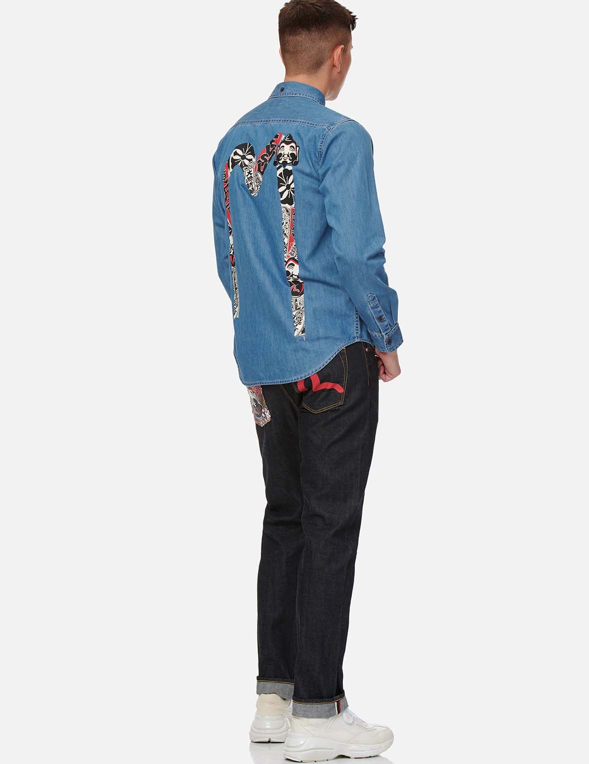 BIG CATCH PRAYER FESTIVAL GRAPHIC DAICOCK DENIM SHIRT - 5