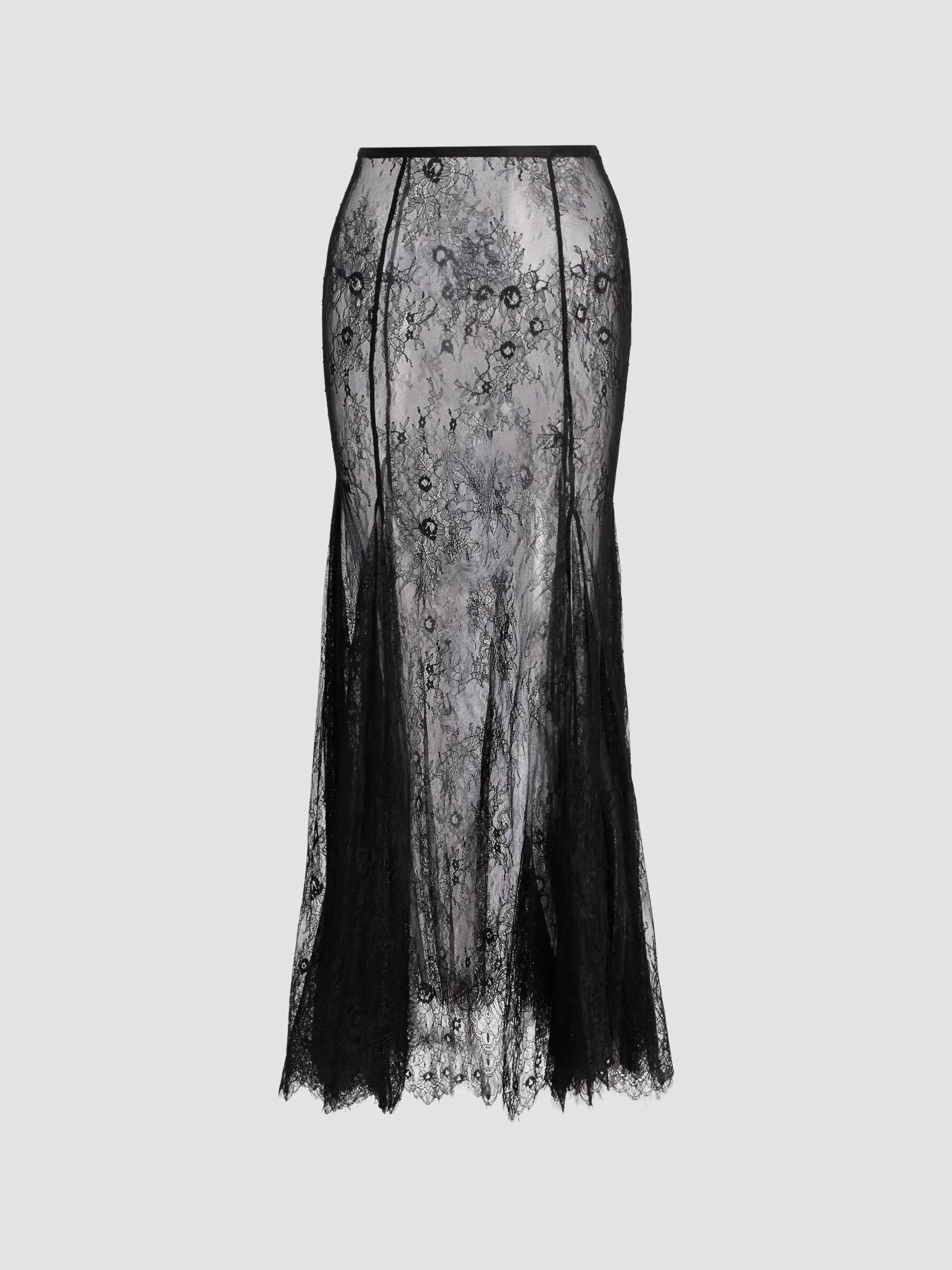 Women's Liesel Floral Lace Maxi Skirt - Black - 1
