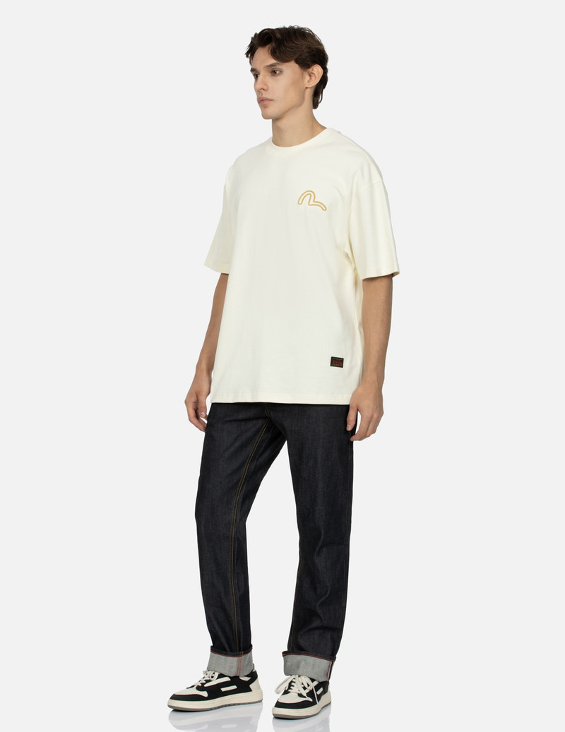 DEER AND SEAGULL EMBROIDERY SLIM FIT SELVEDGE DENIM JEANS #2010 4