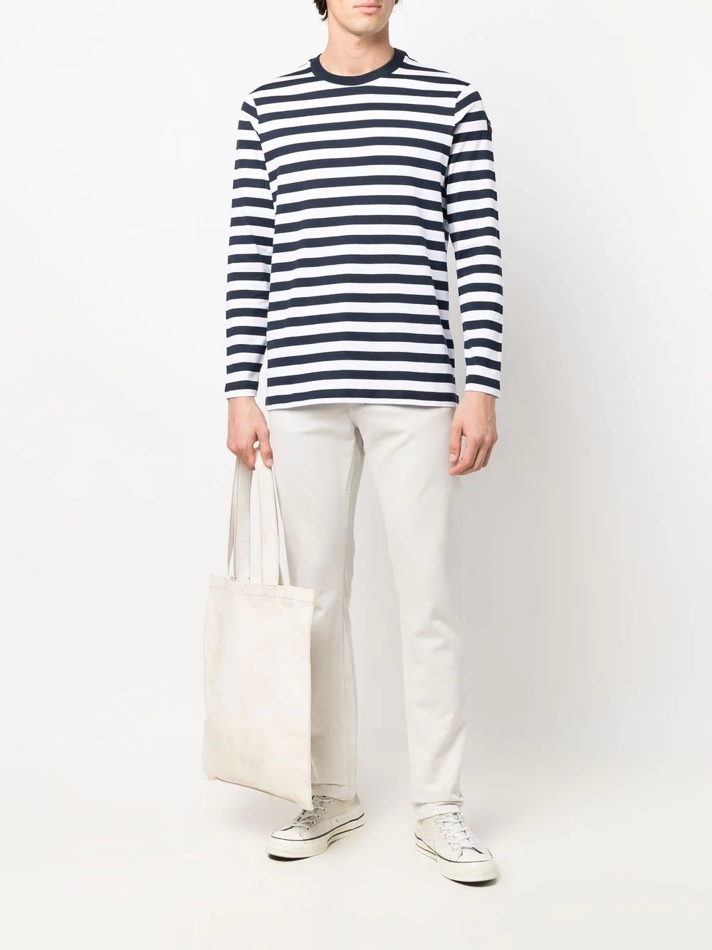 long-sleeved stripe T-shirt - 2