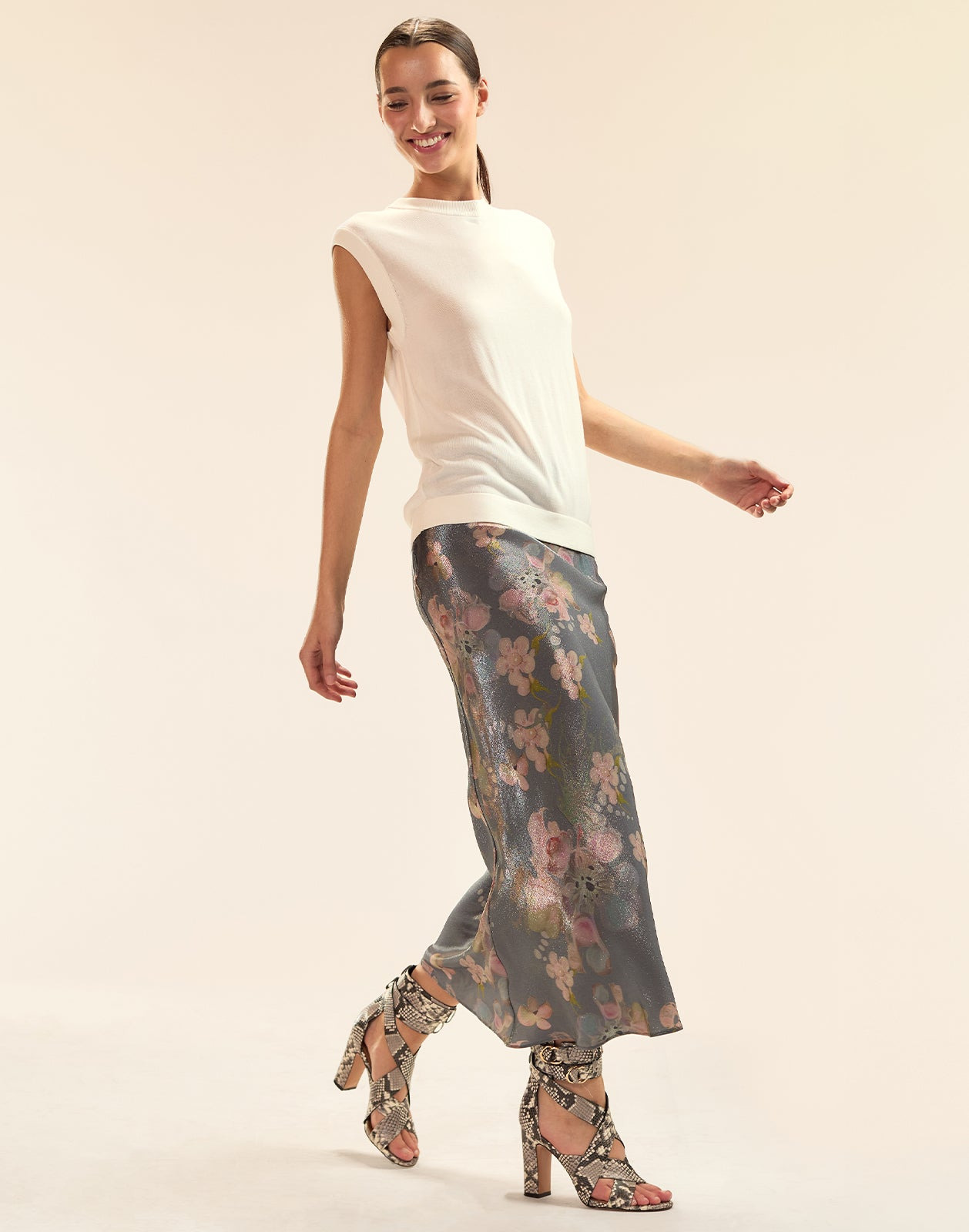 Claud Silk Lamé Skirt - 3