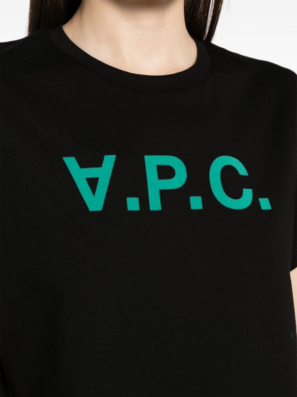 flocked-logo cotton T-shirt - 5