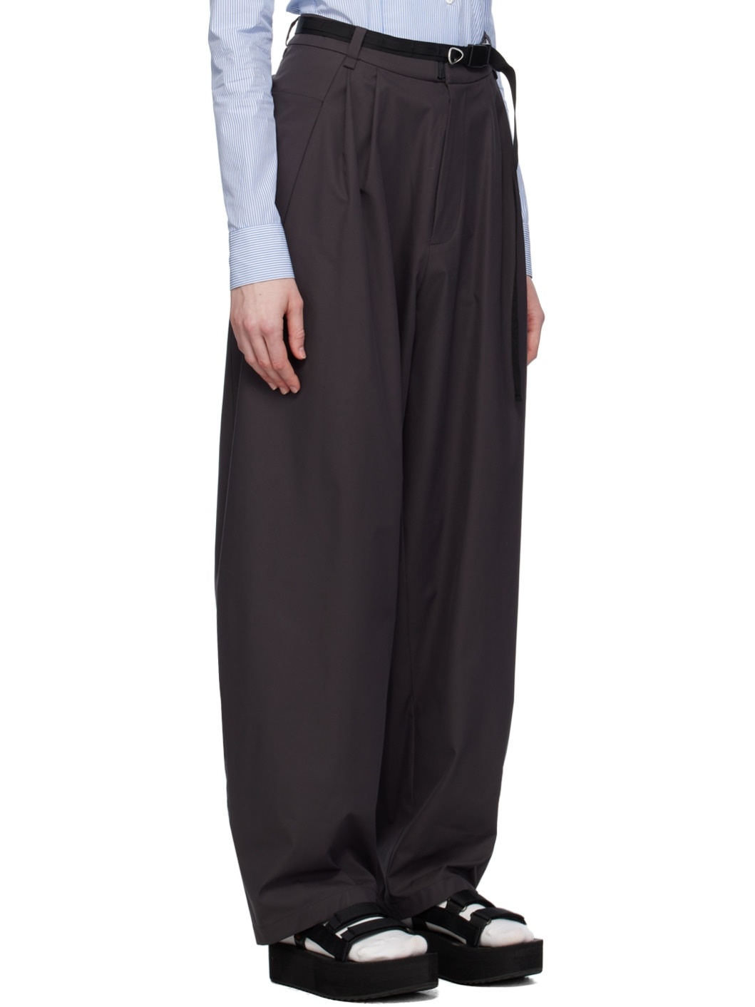Gray Belted Trousers - 2