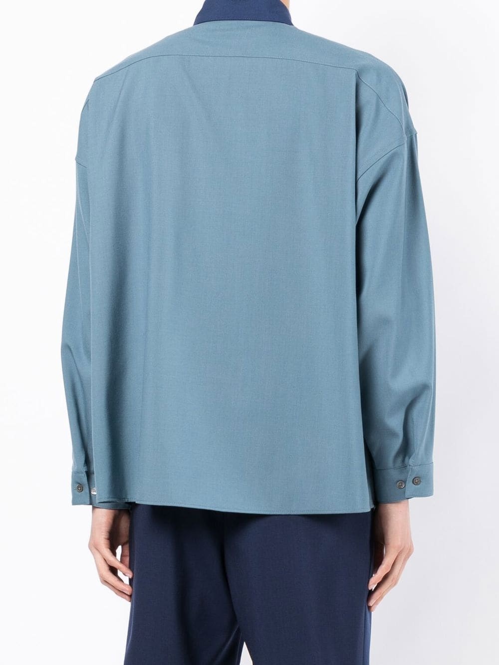 two-tone long-sleeve shirt - 4