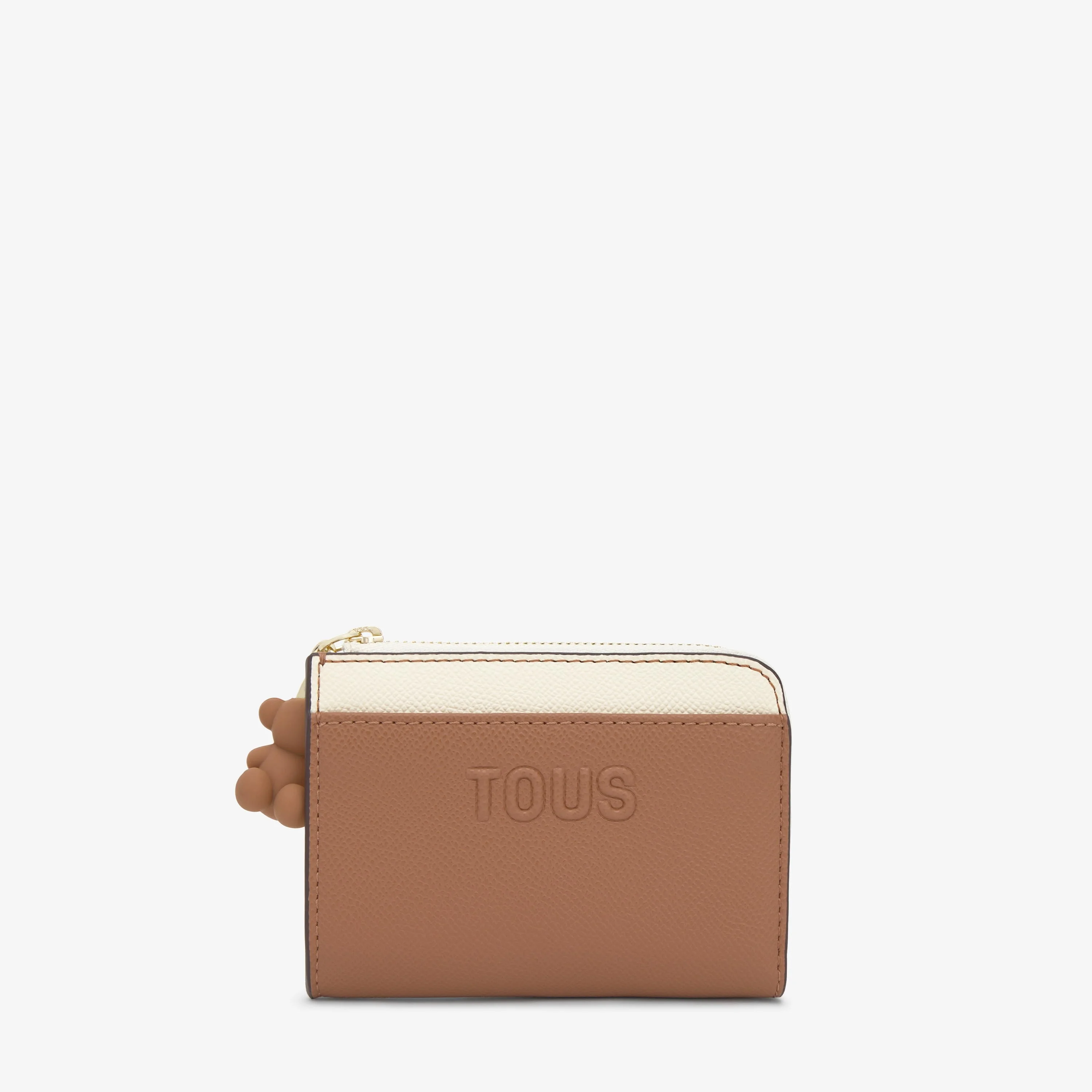 Large mocha-colored Change purse TOUS Audree Saffiano - 1