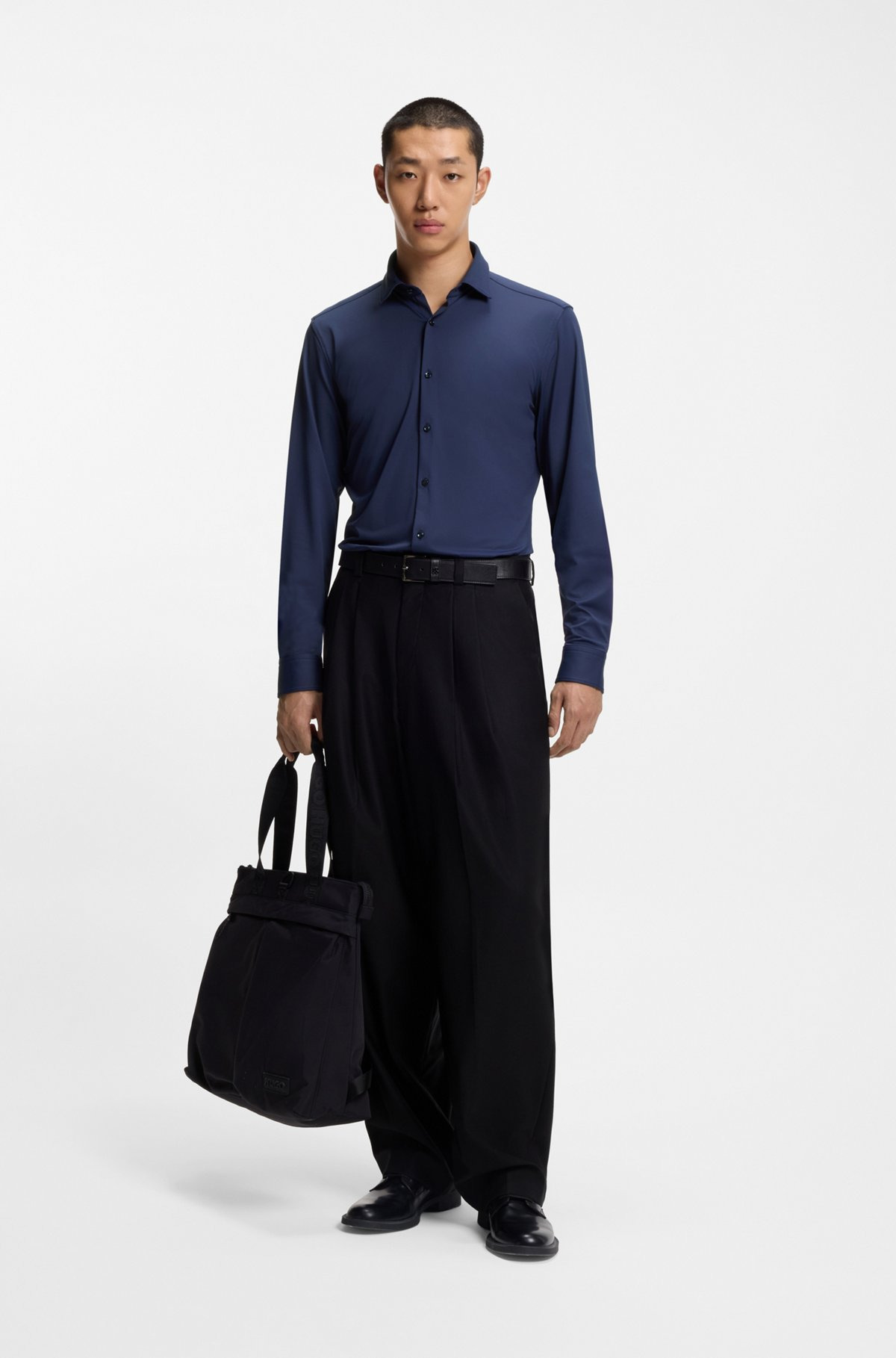 SLIM-FIT SHIRT IN PERFORMANCE-STRETCH JERSEY - 4