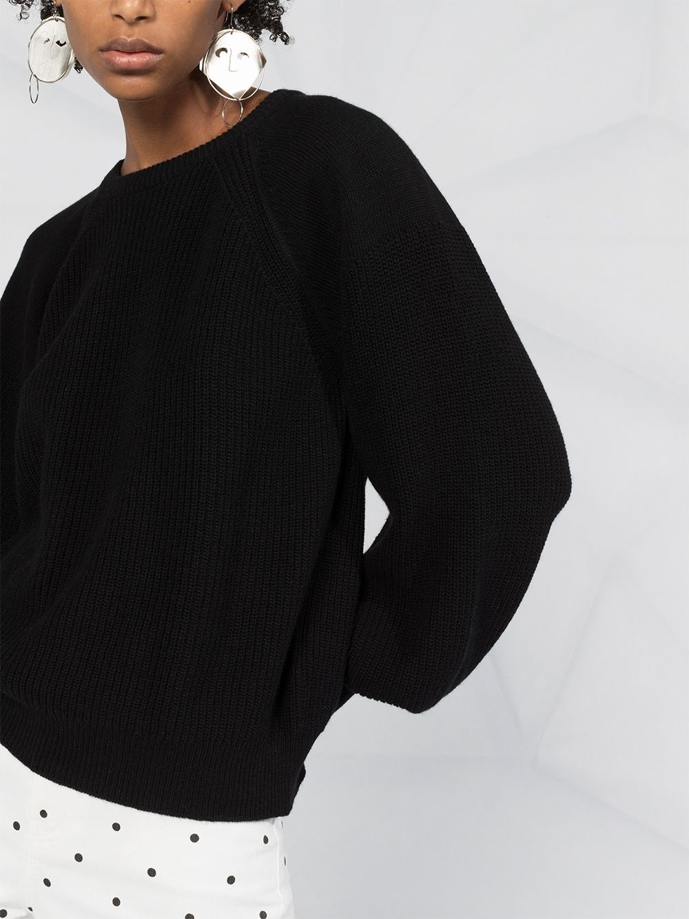 puffed sleeves wool jumper - 3