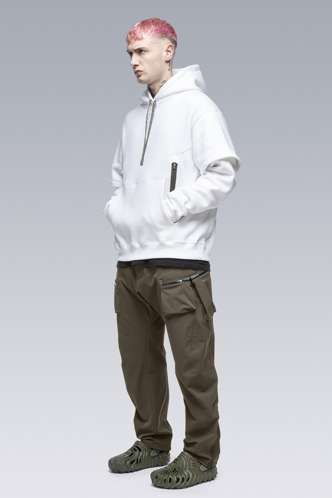 S34-PR Cotton Hooded Sweatshirt White - 2