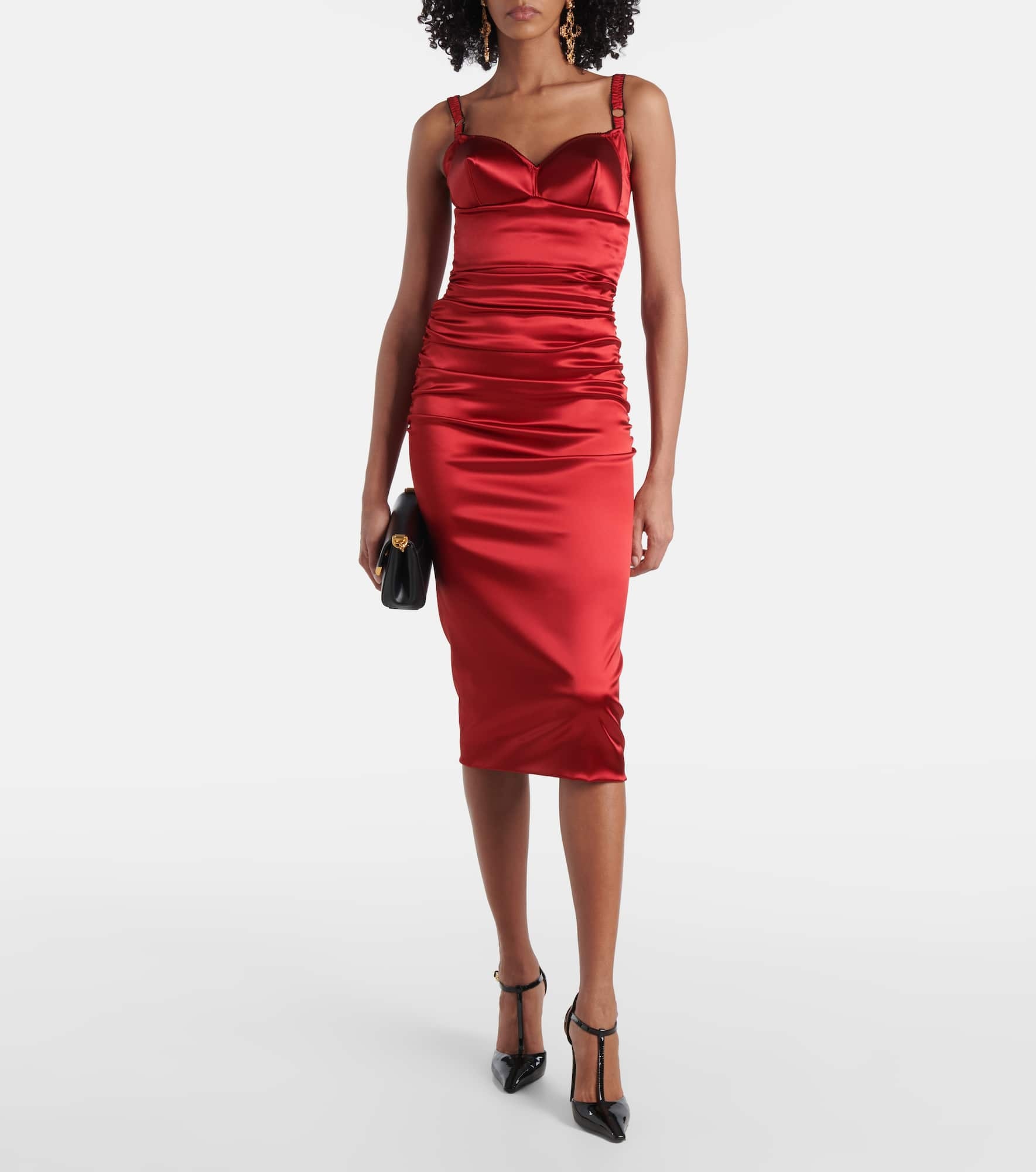 Ruched satin midi dress - 2