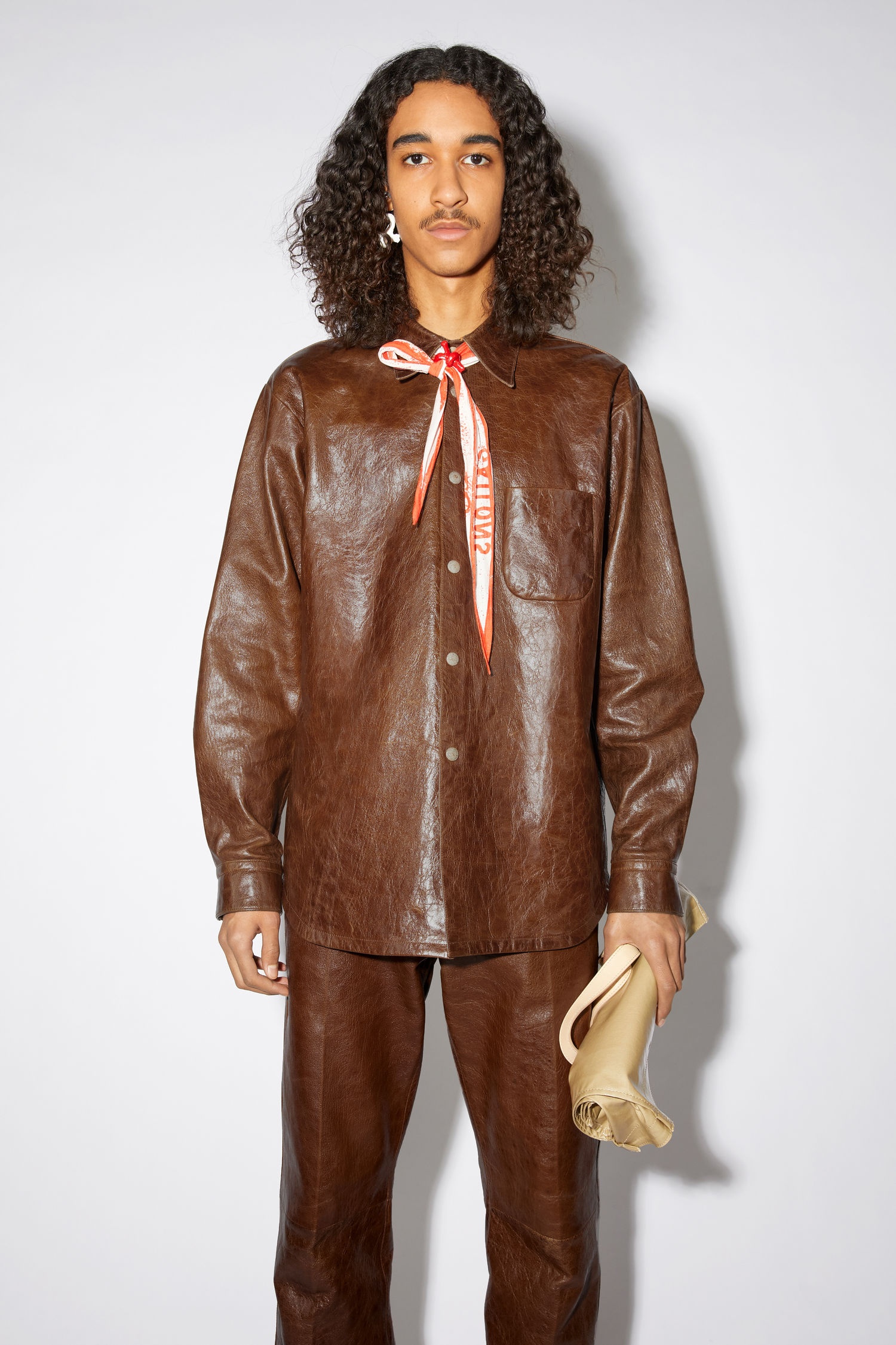 Leather shirt - Caramel brown - 2
