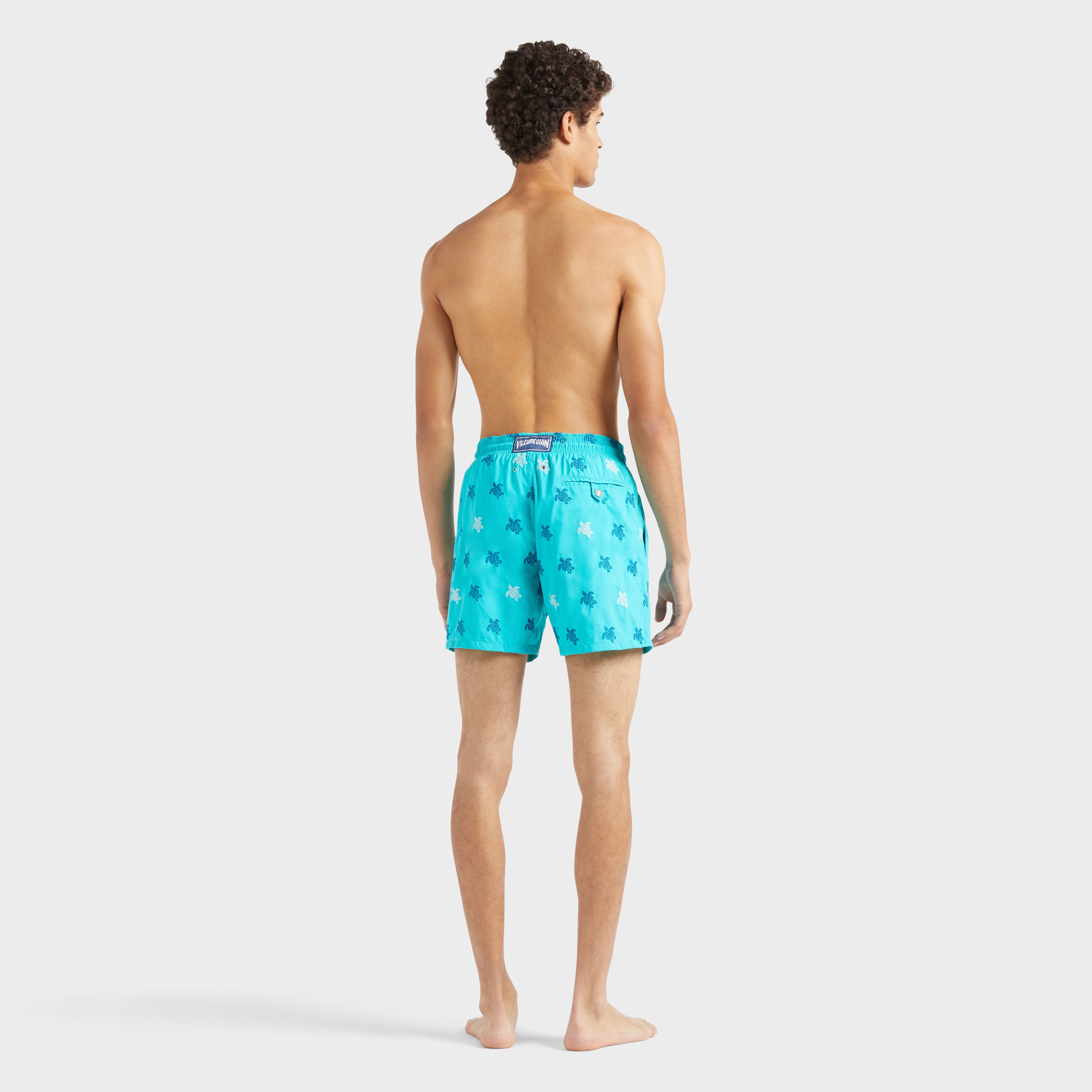 Men Swim Trunks Embroidered Micro Ronde des Tortues Diagonale - Limited Edition - 4