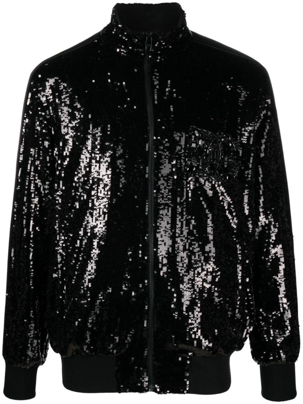 sequinned silk track jacket - 1