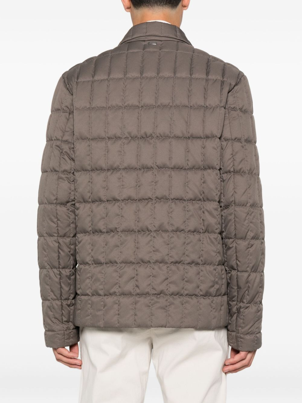 quilted button-fastening jacket - 4
