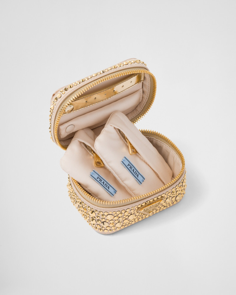 Prada Satin jewelry beauty case with crystals outlook