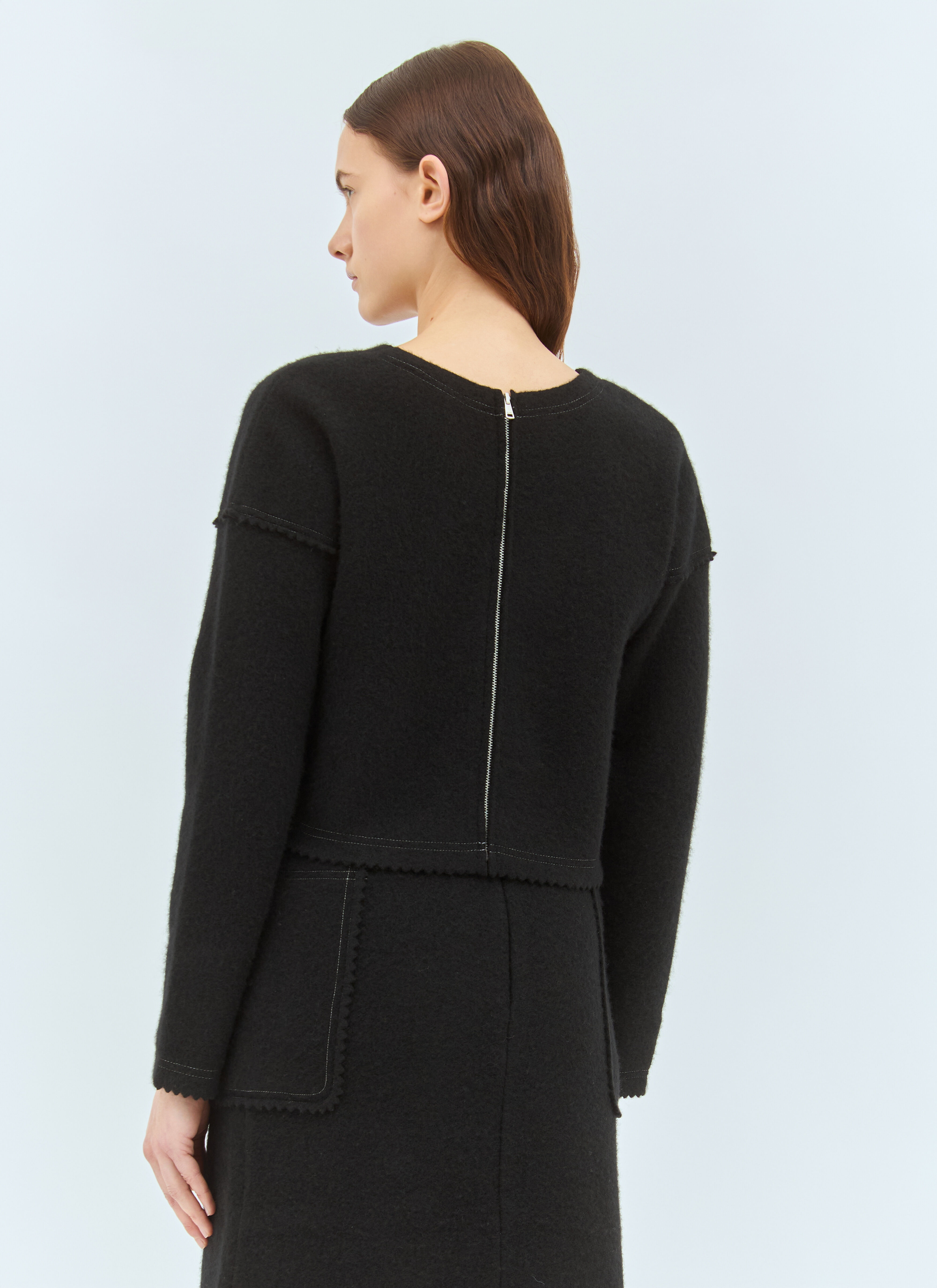 Wool And Cashmere Cropped Sweater - 5