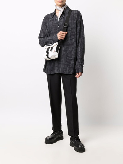 Acne Studios two-tone buckled messenger bag outlook