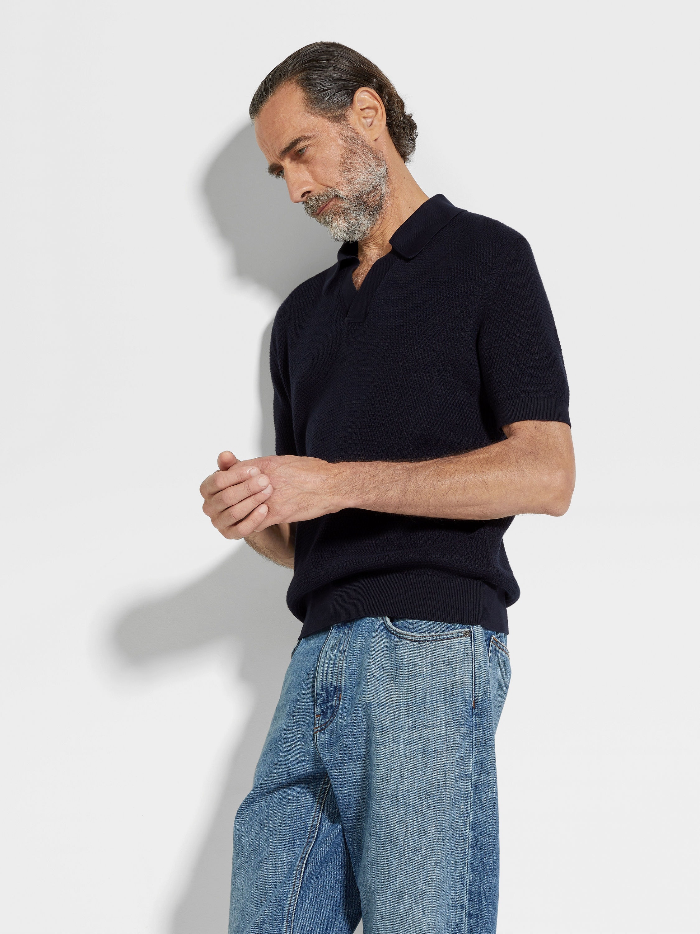 NAVY BLUE PREMIUM COTTON POLO SHIRT - 3