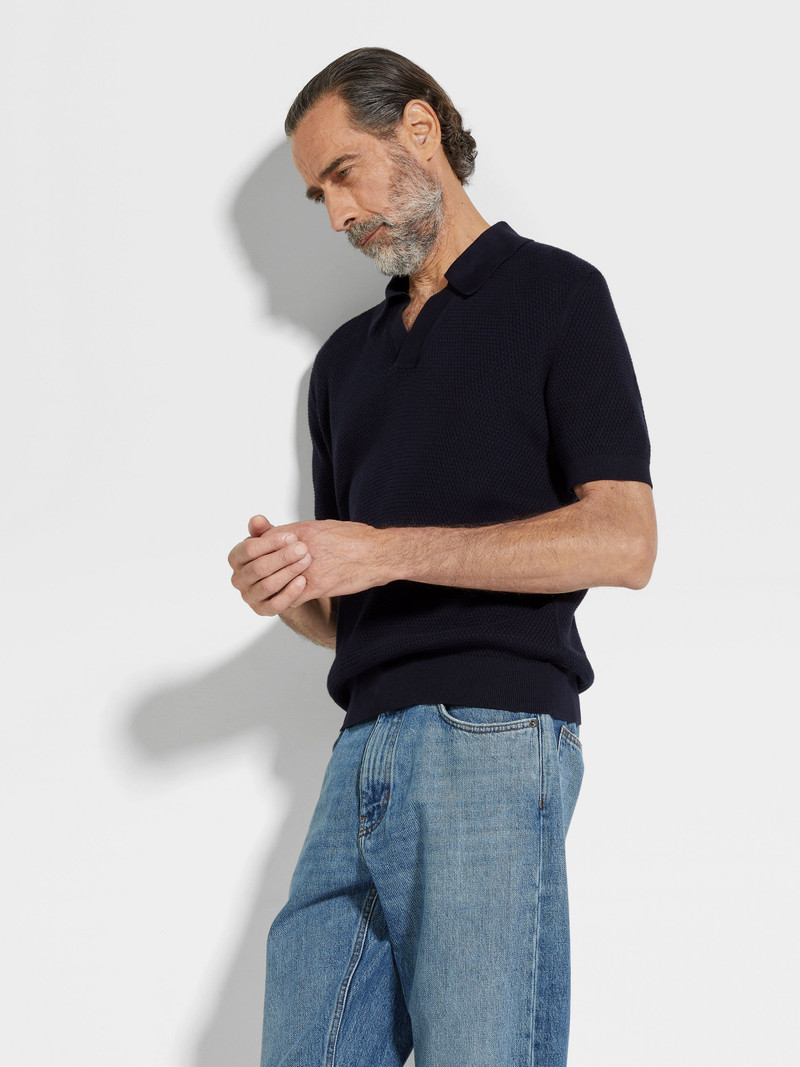 NAVY BLUE PREMIUM COTTON POLO SHIRT 3