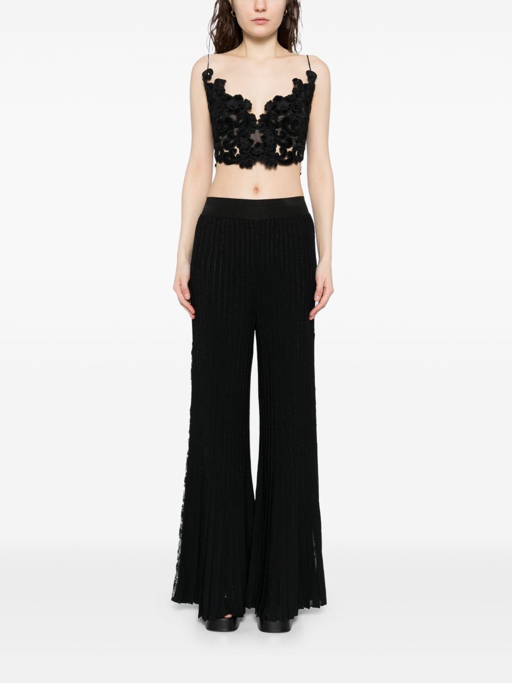 knitted flared trousers - 2