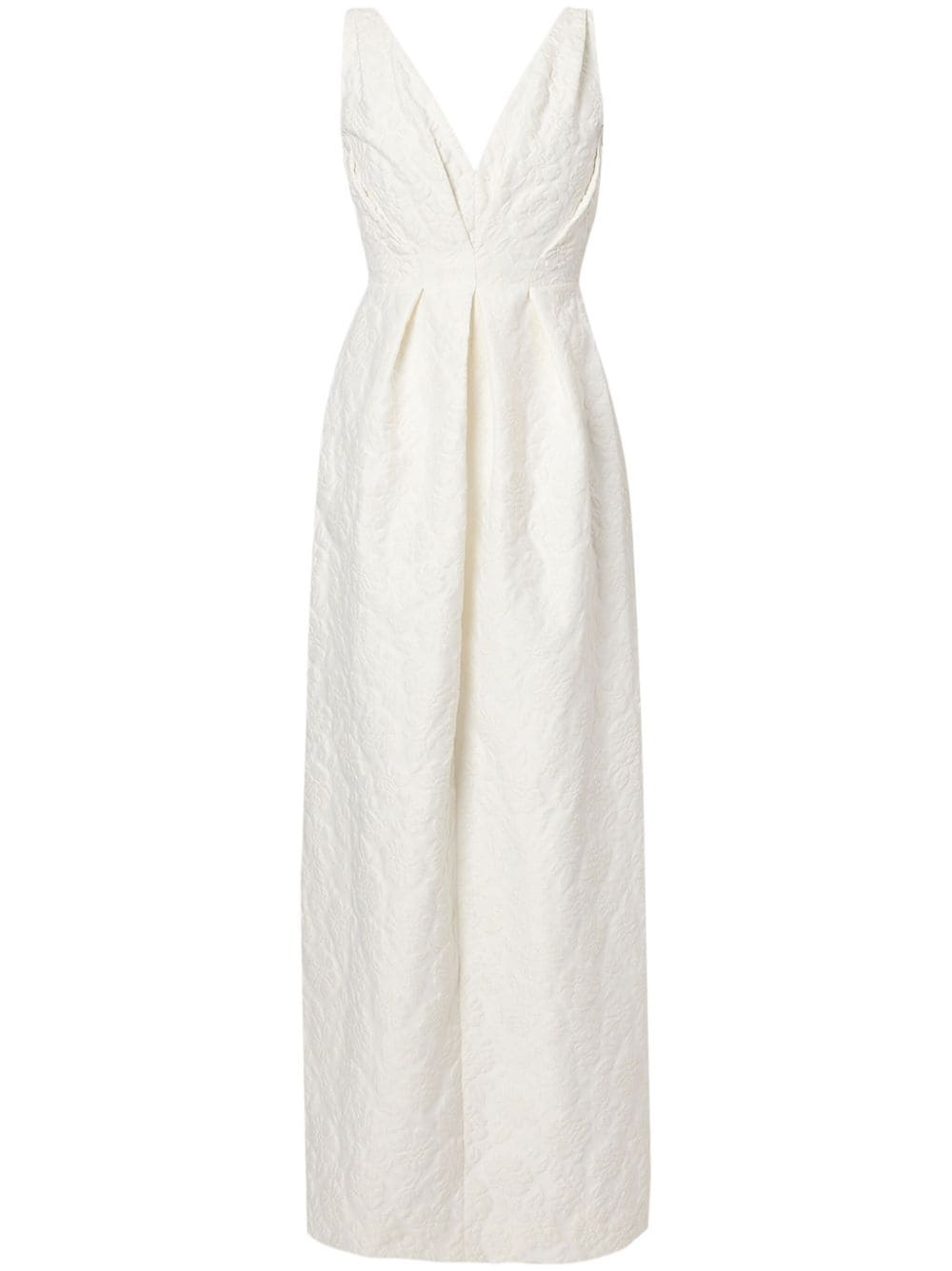 gathered floral-matelassÃ© gown - 1