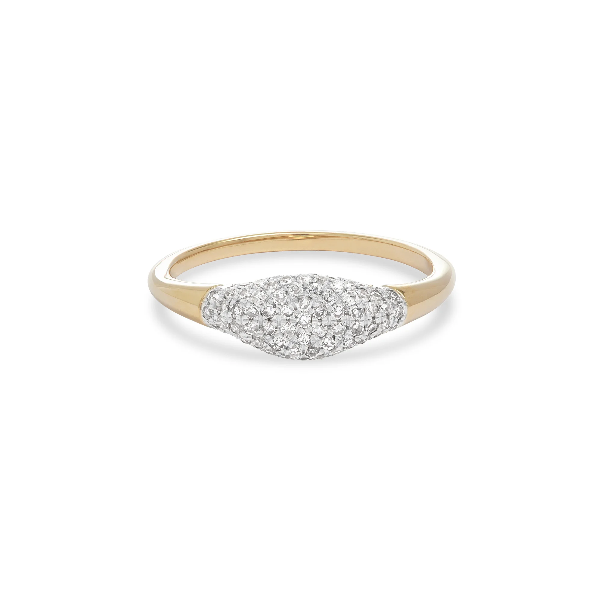 Fine Sparkle Mini Signet Ring - 1