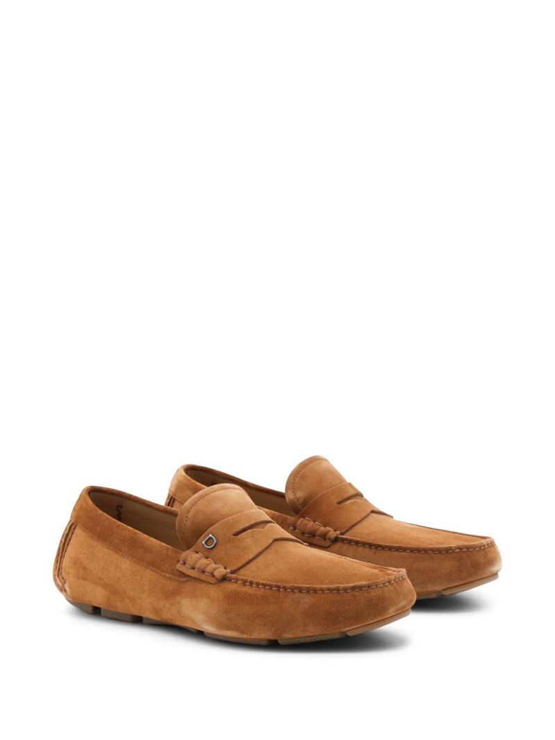 FERRAGAMO metal penny bar leather loafers outlook