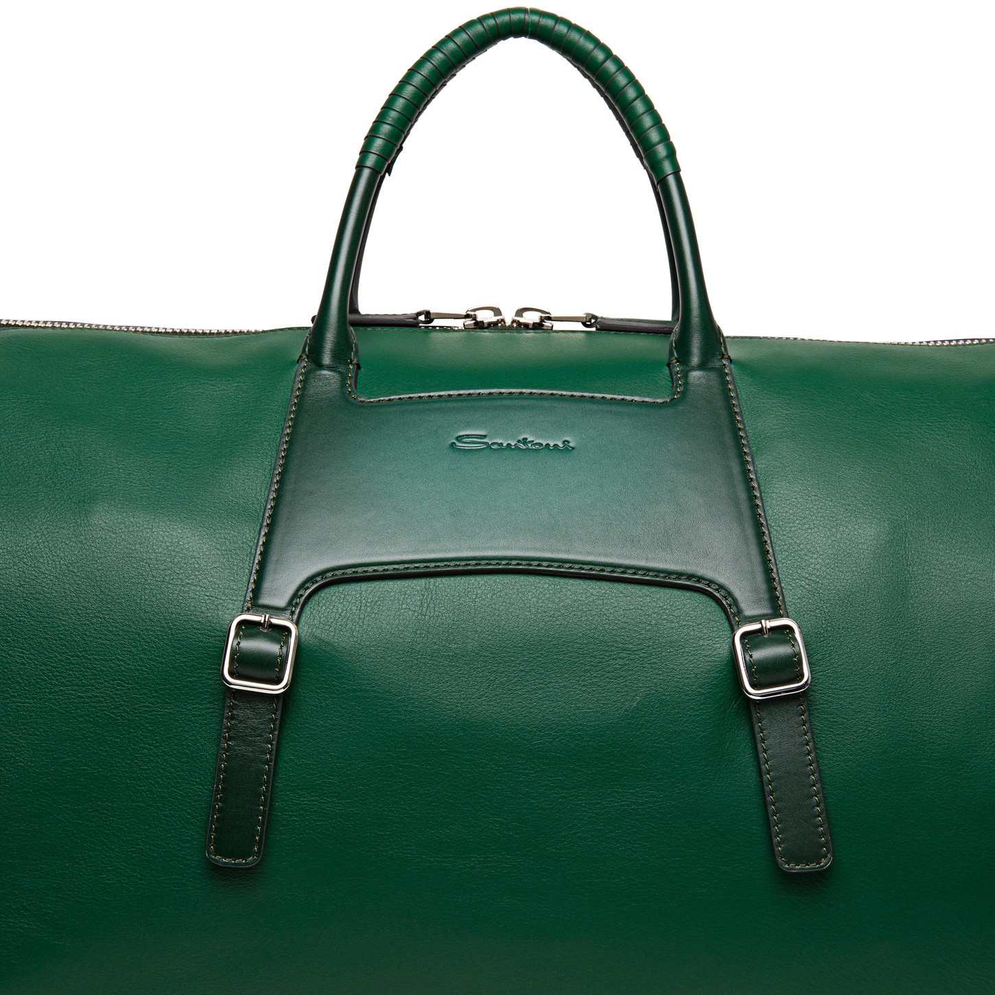 Green leather weekend bag - 6