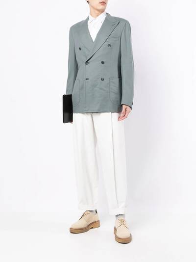 Brioni fitted double-breasted blazer outlook