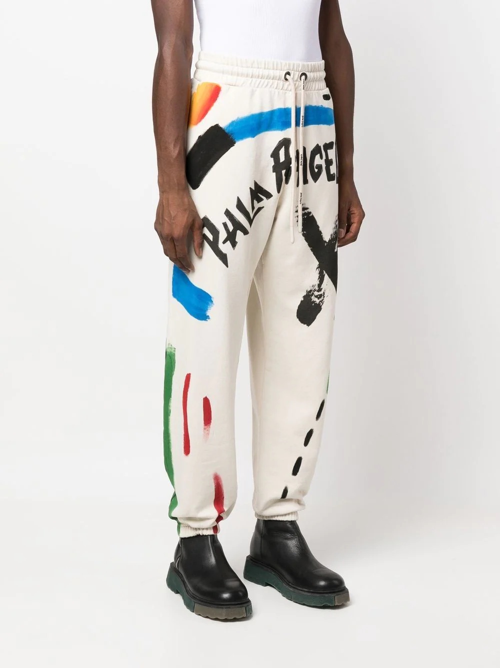 brush strokes logo-print track pants - 3