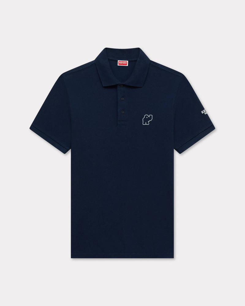'KENZO Elephant Logo' embroidered slim polo in cotton 1
