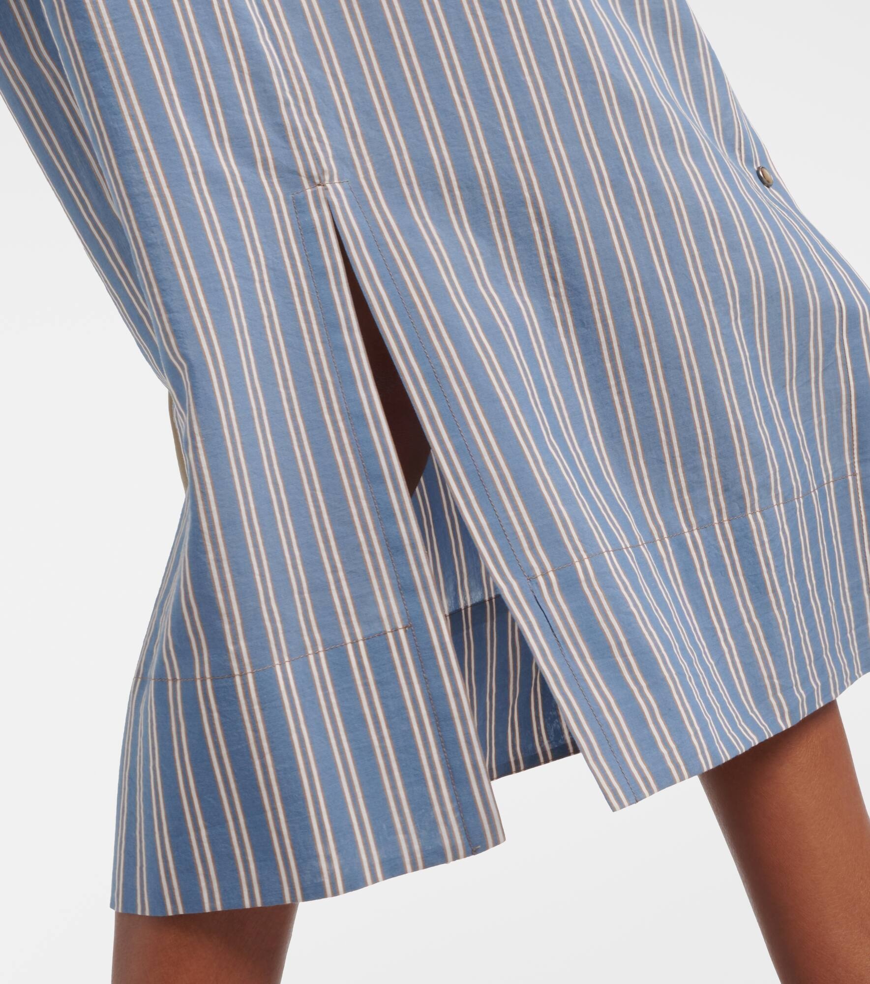 Striped cotton and silk shirt dress - 6