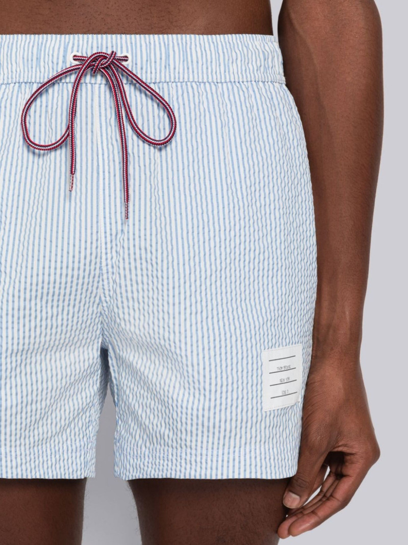 seersucker logo-patch swim shorts 5