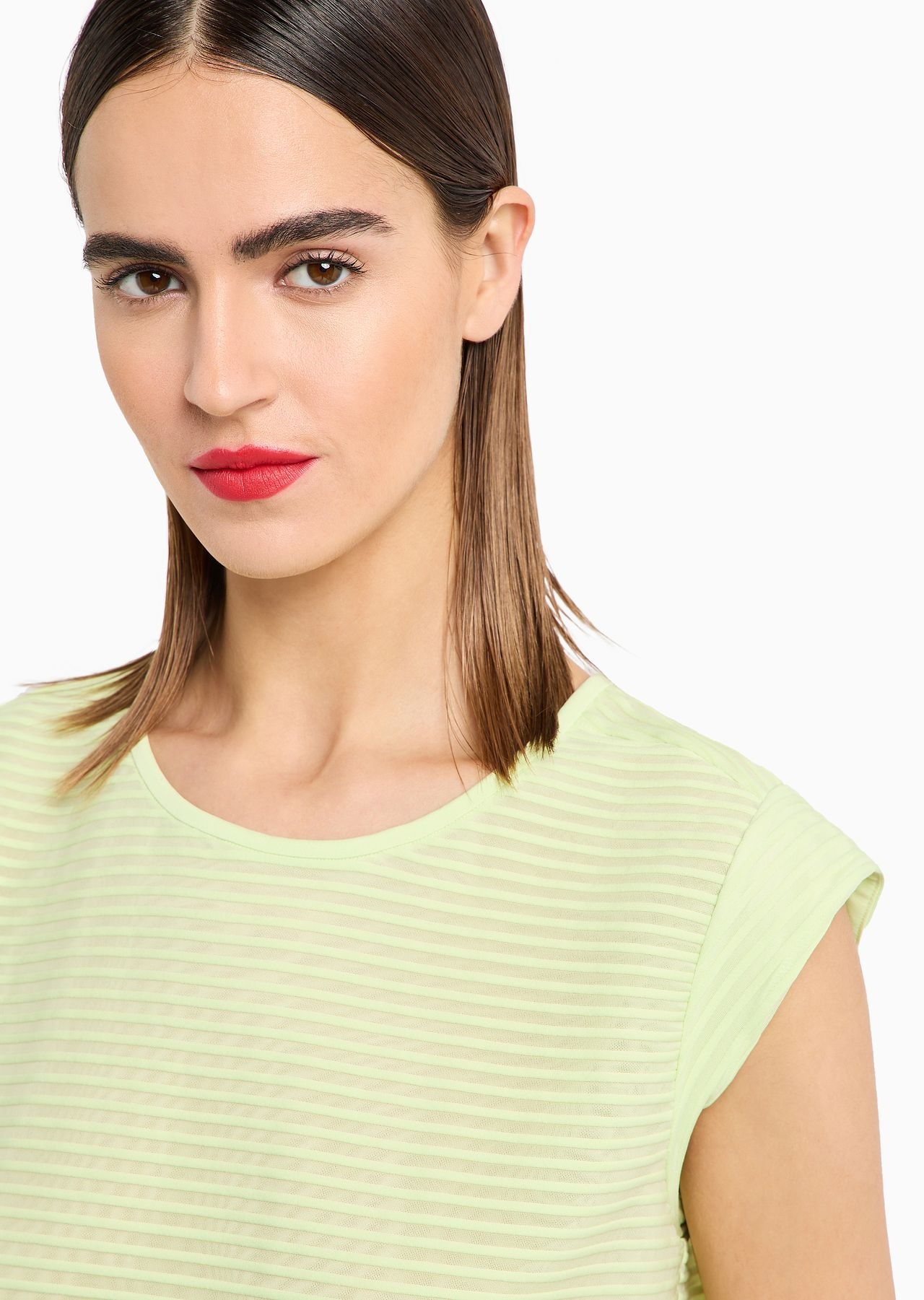 Short-sleeved ottoman-effect jersey top - 5