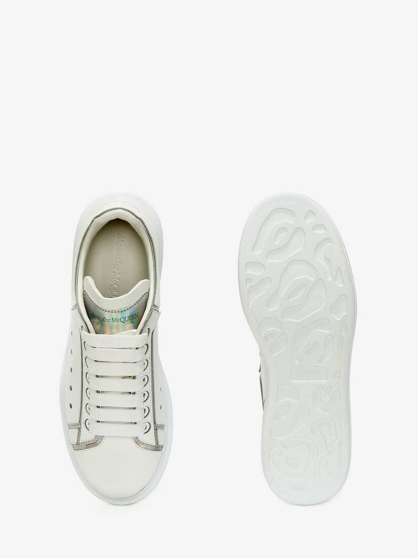 Oversized Sneaker in White/silver - 4