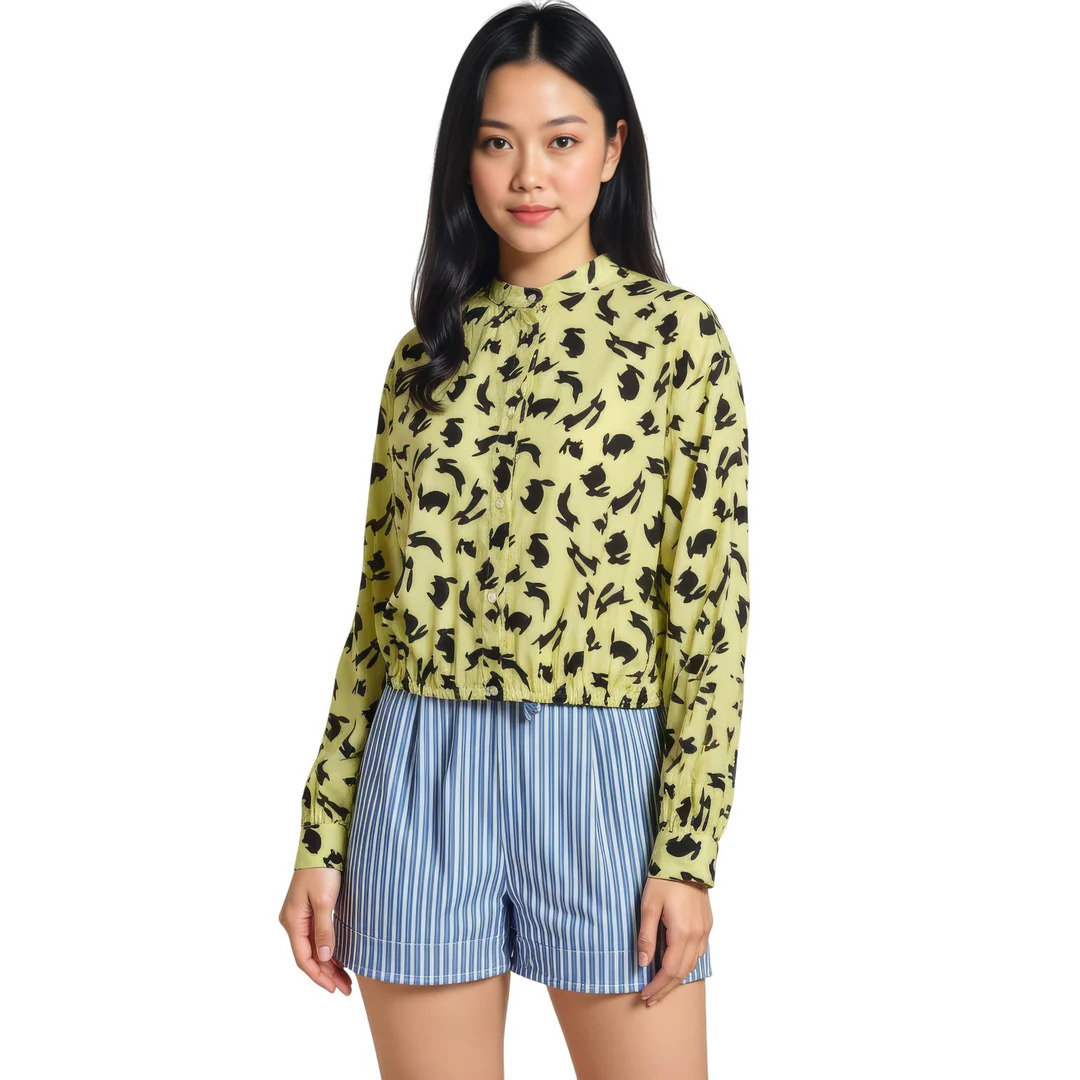 All Over Rabbits Button-Up Blouse - 2