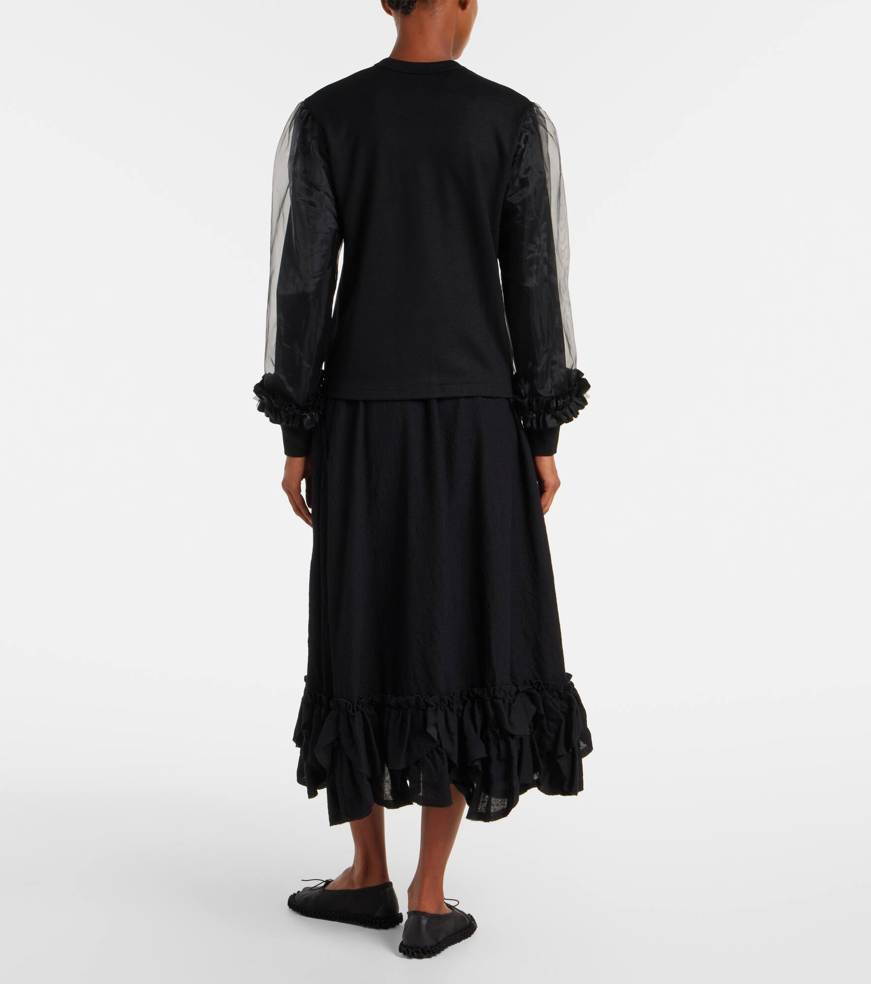 Tulle-trimmed wool sweater - 3