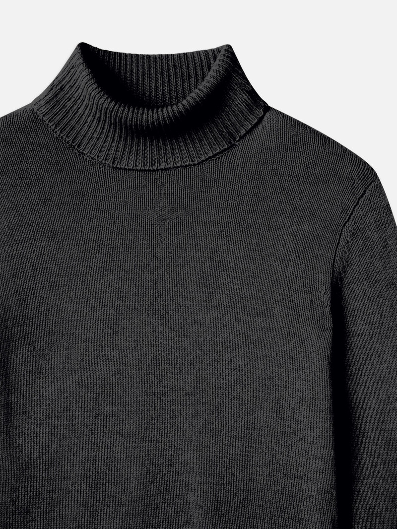 FRAME Clean Turtleneck Sweater in Charcoal Heather outlook