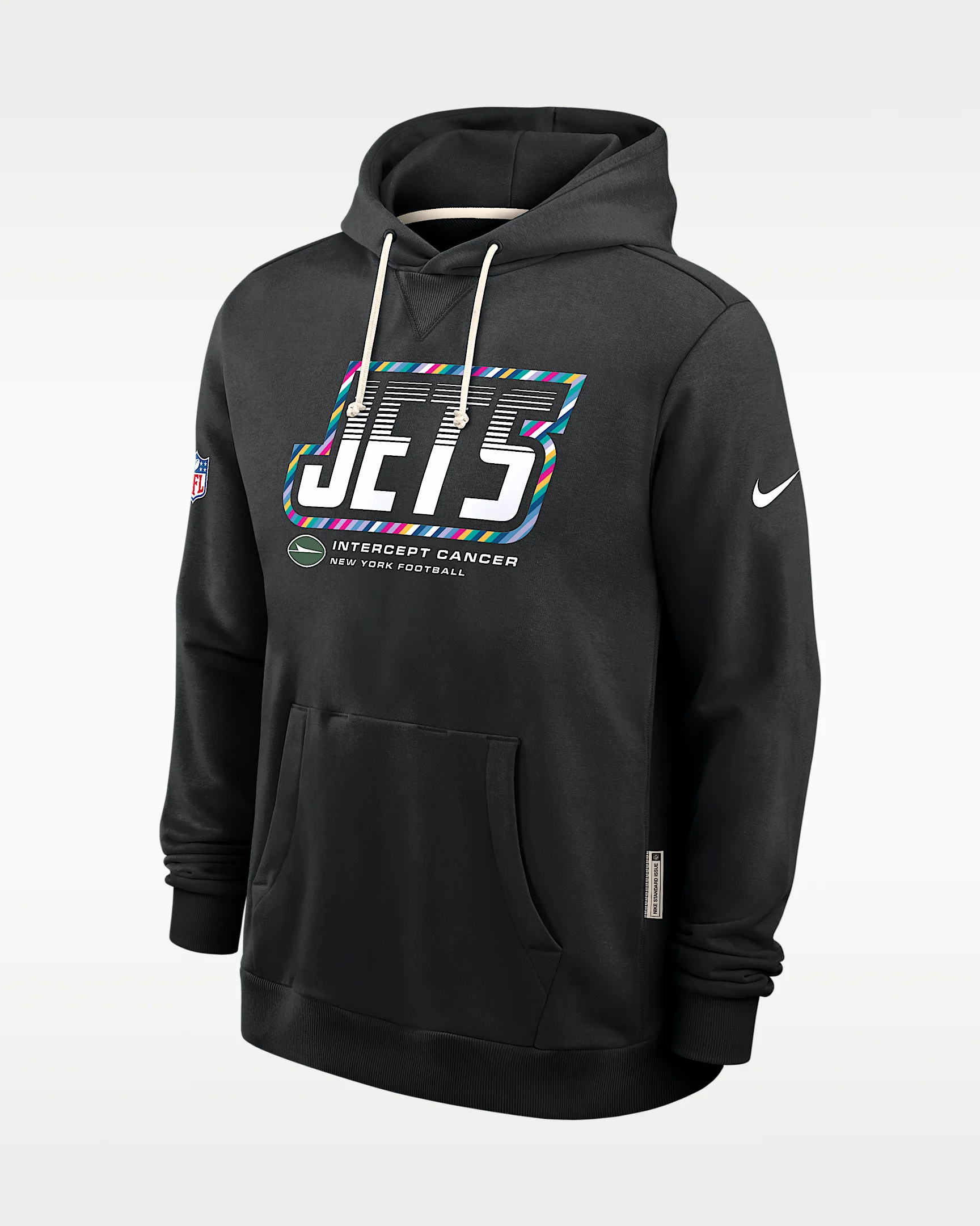 New York Jets Crucial Catch Sideline Standard Issue Men's Nike Dri-FIT NFL Pullover Hoodie - 1