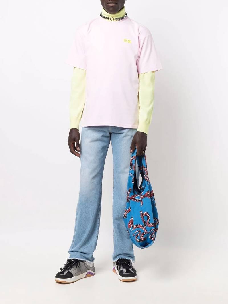 GCDS light-wash wide-leg jeans outlook