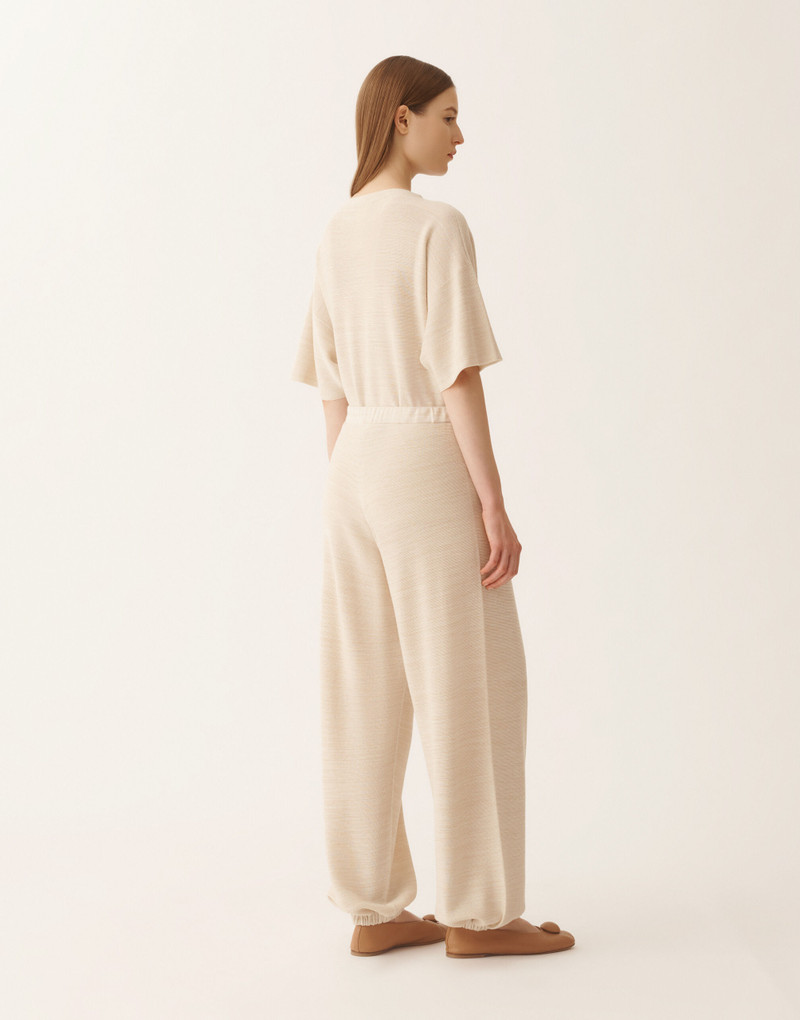 Jogger pants in wool, cotton, and lurex 4
