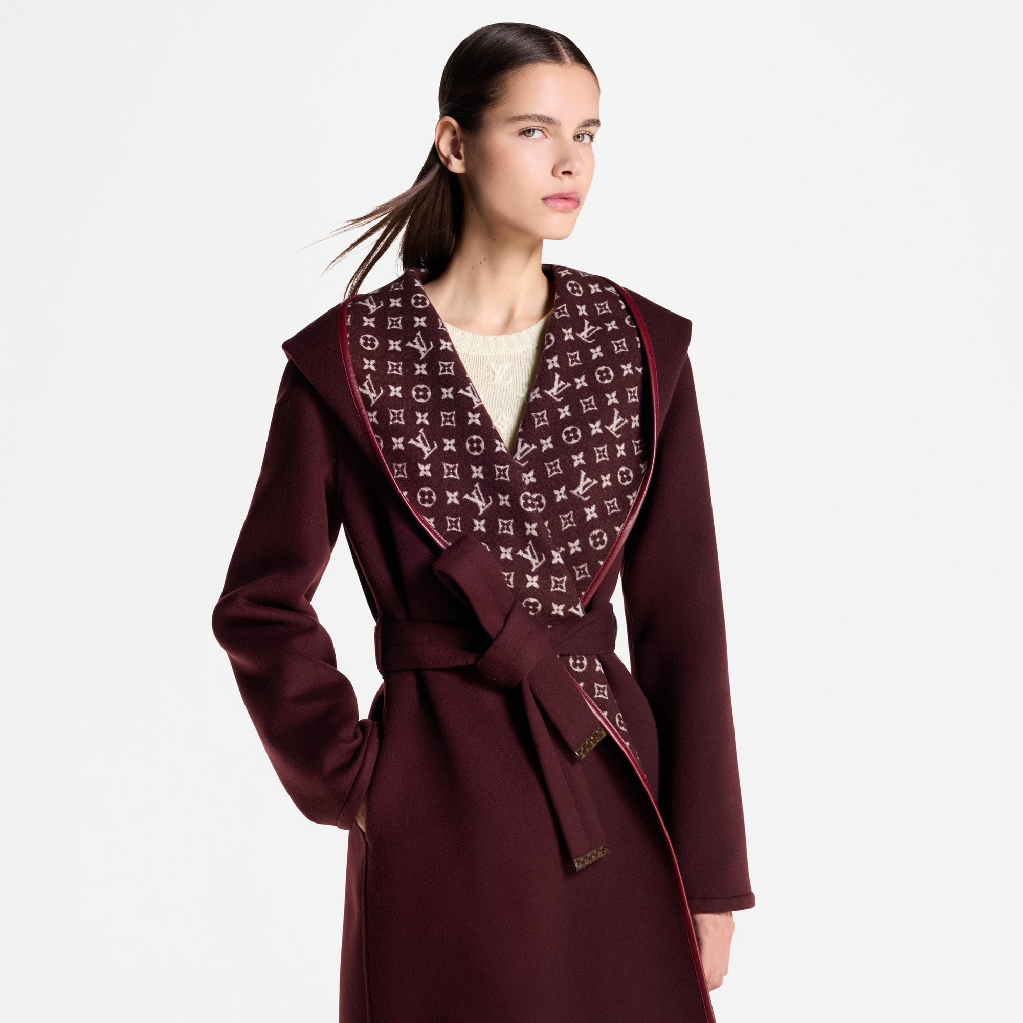 Signature Long Hooded Wrap Coat - 4