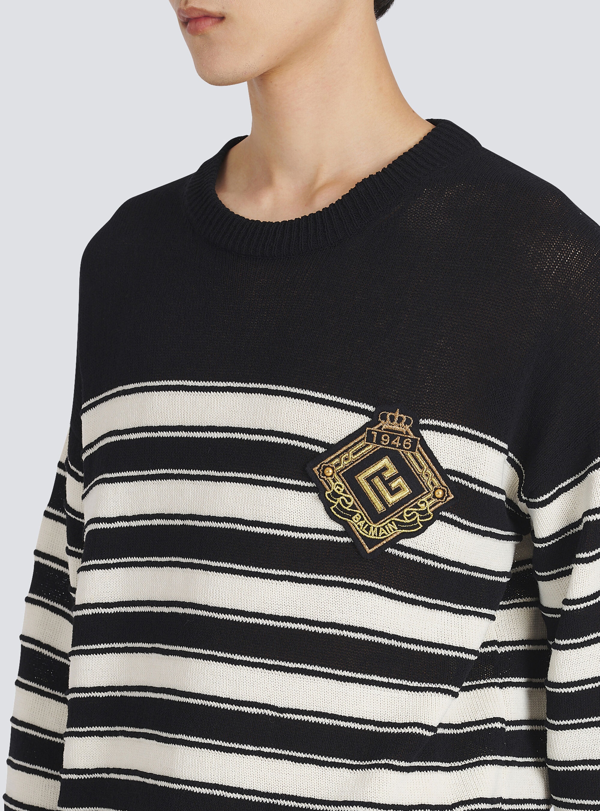 Nautical knit sweater with Balmain badge - 6