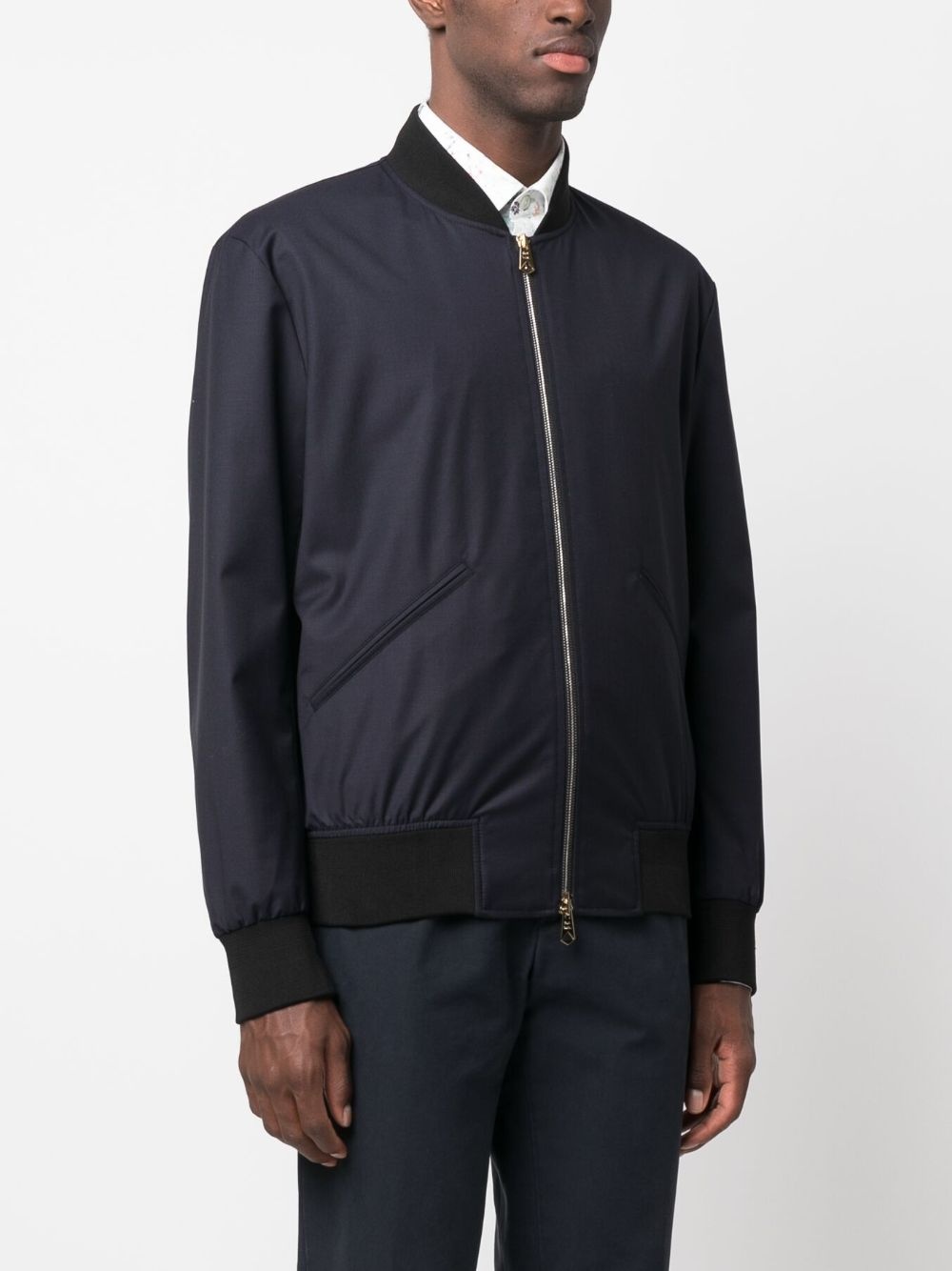 zip-up wool bomber jacket - 3