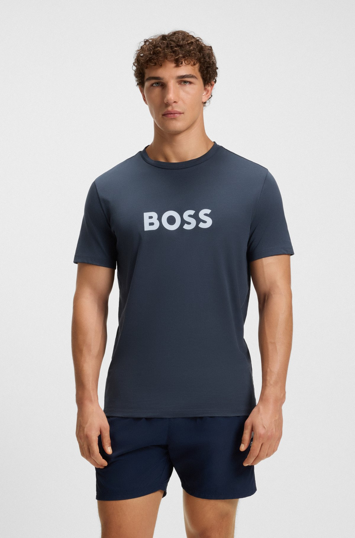 COTTON-JERSEY BEACH T-SHIRT WITH LOGO PRINT - 2